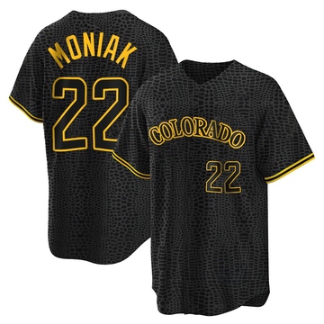 Mickey Moniak Men's Replica Colorado Rockies Black Snake Skin City Jersey