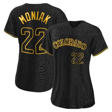 Mickey Moniak Women's Replica Colorado Rockies Black Snake Skin City Jersey