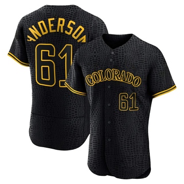Nick Anderson Men's Authentic Colorado Rockies Black Snake Skin City Jersey