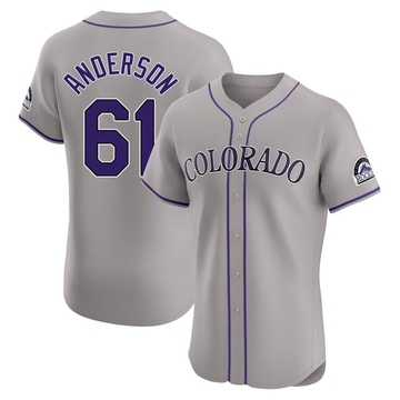 Nick Anderson Men's Elite Colorado Rockies Gray Road Jersey