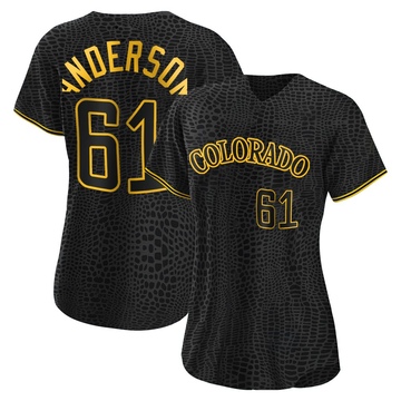 Nick Anderson Women's Replica Colorado Rockies Black Snake Skin City Jersey