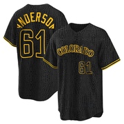 Nick Anderson Youth Replica Colorado Rockies Black Snake Skin City Jersey