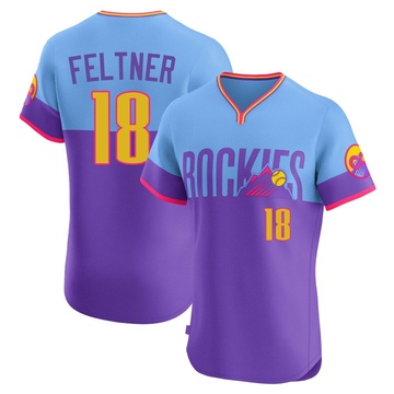 Ryan Feltner Men's Elite Colorado Rockies Purple/Light Blue 2025 City Connect Jersey
