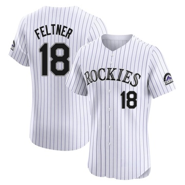 Ryan Feltner Men's Elite Colorado Rockies White Home Jersey