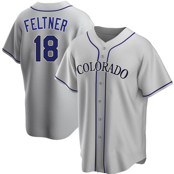 Ryan Feltner Men's Replica Colorado Rockies Gray Road Jersey