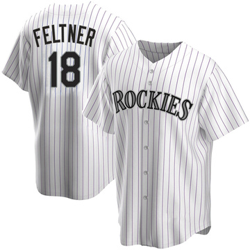 Ryan Feltner Men's Replica Colorado Rockies White Home Jersey