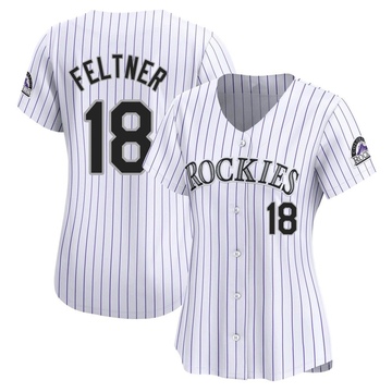 Ryan Feltner Women's Limited Colorado Rockies White Home Jersey