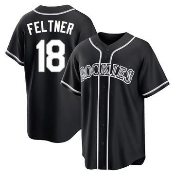 Ryan Feltner Youth Replica Colorado Rockies Black Fashion Out Jersey
