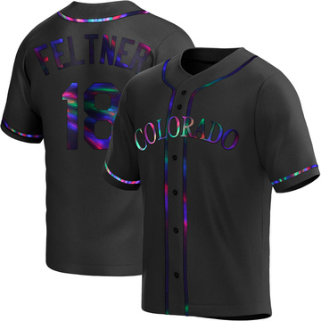 Ryan Feltner Youth Replica Colorado Rockies Black Holographic Alternate Jersey