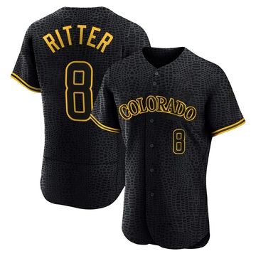 Ryan Ritter Men's Authentic Colorado Rockies Black Snake Skin City Jersey