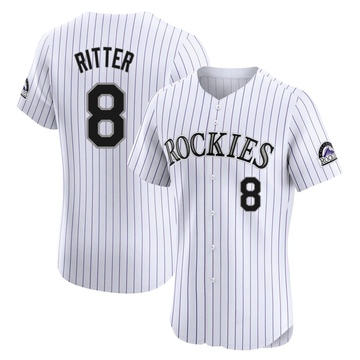 Ryan Ritter Men's Elite Colorado Rockies White Home Jersey