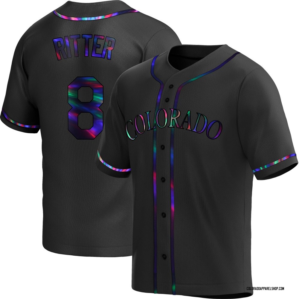 Ryan Ritter Men's Replica Colorado Rockies Black Holographic Alternate Jersey