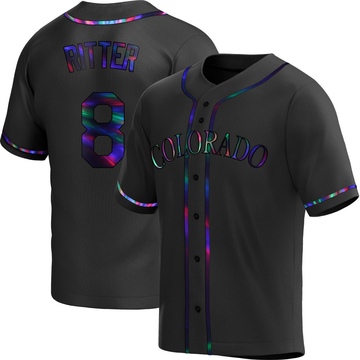 Ryan Ritter Men's Replica Colorado Rockies Black Holographic Alternate Jersey
