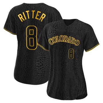 Ryan Ritter Women's Replica Colorado Rockies Black Snake Skin City Jersey