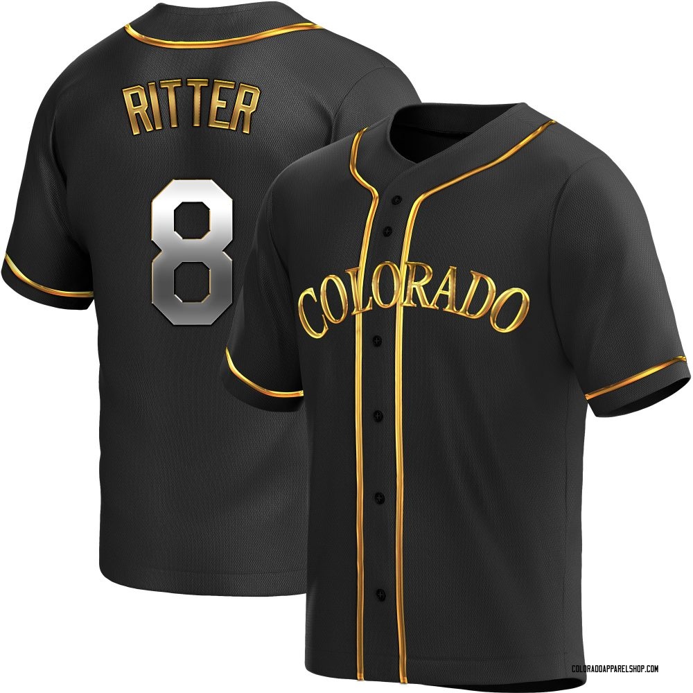 Ryan Ritter Youth Replica Colorado Rockies Black Golden Alternate Jersey