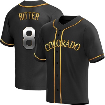 Ryan Ritter Youth Replica Colorado Rockies Black Golden Alternate Jersey