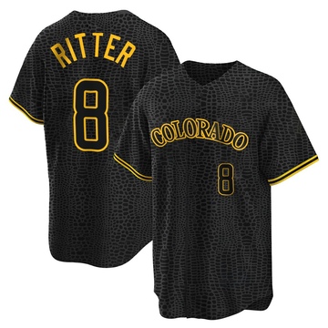 Ryan Ritter Youth Replica Colorado Rockies Black Snake Skin City Jersey