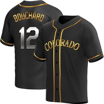 Sean Bouchard Men's Replica Colorado Rockies Black Golden Alternate Jersey