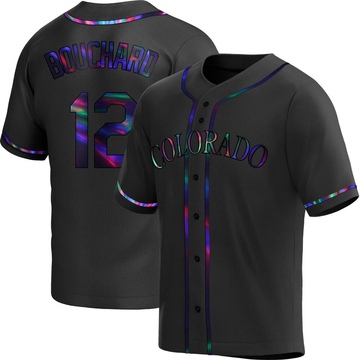 Sean Bouchard Men's Replica Colorado Rockies Black Holographic Alternate Jersey