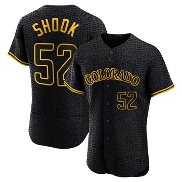 TJ Shook Men's Authentic Colorado Rockies Black Snake Skin City Jersey