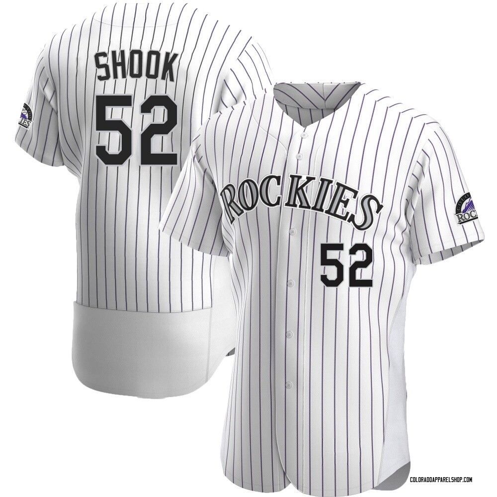 TJ Shook Men's Authentic Colorado Rockies White Home Jersey