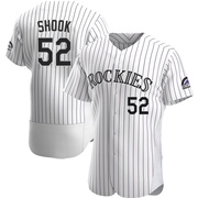 TJ Shook Men's Authentic Colorado Rockies White Home Jersey