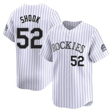 TJ Shook Men's Limited Colorado Rockies White Home Jersey