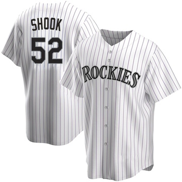 TJ Shook Men's Replica Colorado Rockies White Home Jersey
