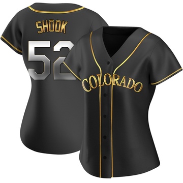TJ Shook Women's Replica Colorado Rockies Black Golden Alternate Jersey