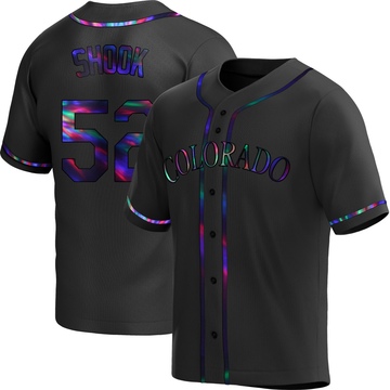 TJ Shook Youth Replica Colorado Rockies Black Holographic Alternate Jersey