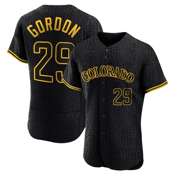 Tanner Gordon Men's Authentic Colorado Rockies Black Snake Skin City Jersey