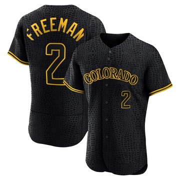 Tyler Freeman Men's Authentic Colorado Rockies Black Snake Skin City Jersey