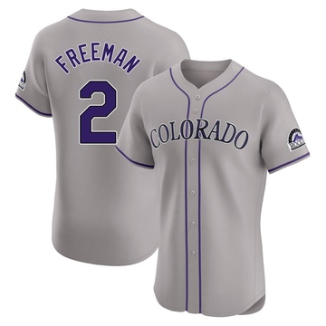 Tyler Freeman Men's Elite Colorado Rockies Gray Road Jersey