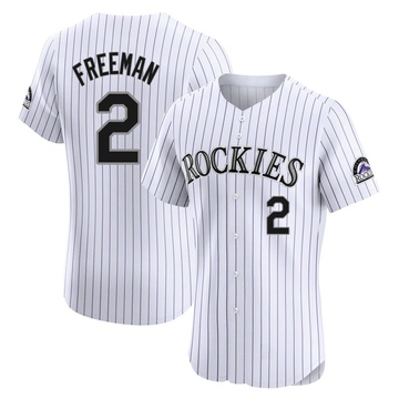 Tyler Freeman Men's Elite Colorado Rockies White Home Jersey