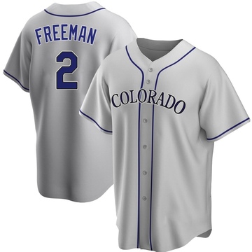 Tyler Freeman Men's Replica Colorado Rockies Gray Road Jersey