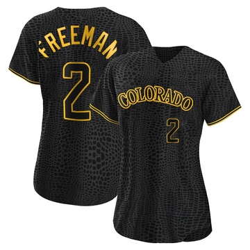 Tyler Freeman Women's Authentic Colorado Rockies Black Snake Skin City Jersey