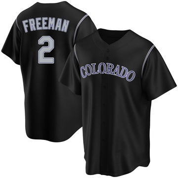Tyler Freeman Youth Replica Colorado Rockies Black Alternate Jersey