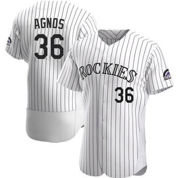 Zachary Agnos Men's Authentic Colorado Rockies White Home Jersey
