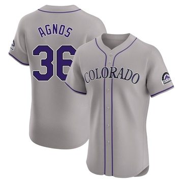 Zachary Agnos Men's Elite Colorado Rockies Gray Road Jersey