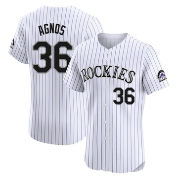 Zachary Agnos Men's Elite Colorado Rockies White Home Jersey