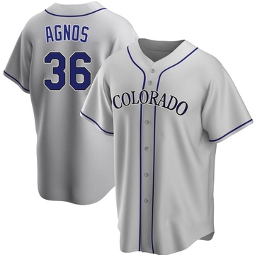 Zachary Agnos Men's Replica Colorado Rockies Gray Road Jersey