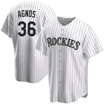Zachary Agnos Men's Replica Colorado Rockies White Home Jersey