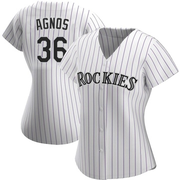 Zachary Agnos Women's Authentic Colorado Rockies White Home Jersey