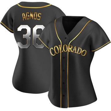 Zachary Agnos Women's Replica Colorado Rockies Black Golden Alternate Jersey