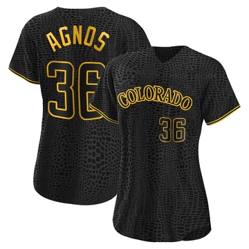 Zachary Agnos Women's Replica Colorado Rockies Black Snake Skin City Jersey